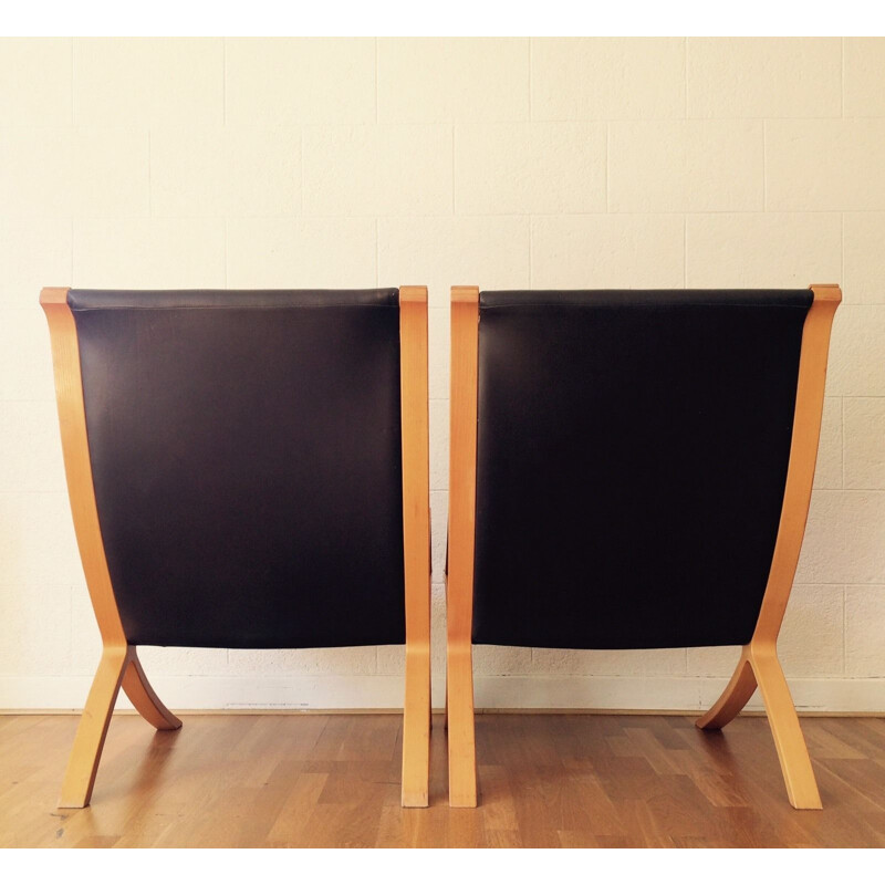 Pair of "Ax" Armchairs by Orla Mølgaard-Nielsen & Peter Hvidt for Fritz Hansen - 1980s