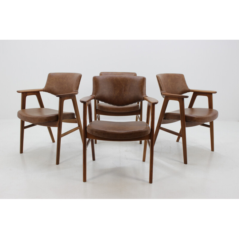Suite de 4 fauteuils vintage scandinaves par Erik Kirkegaard pour Høng Stolefabrik - 1960
