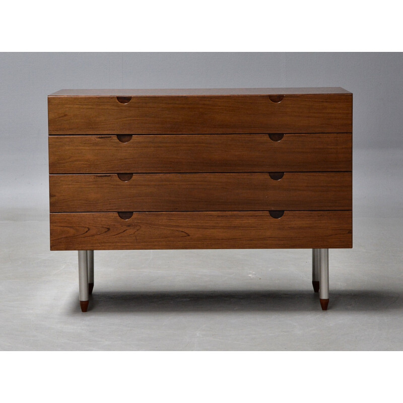 Vintage mahogany chest of drawers with four drawers - 1960s
