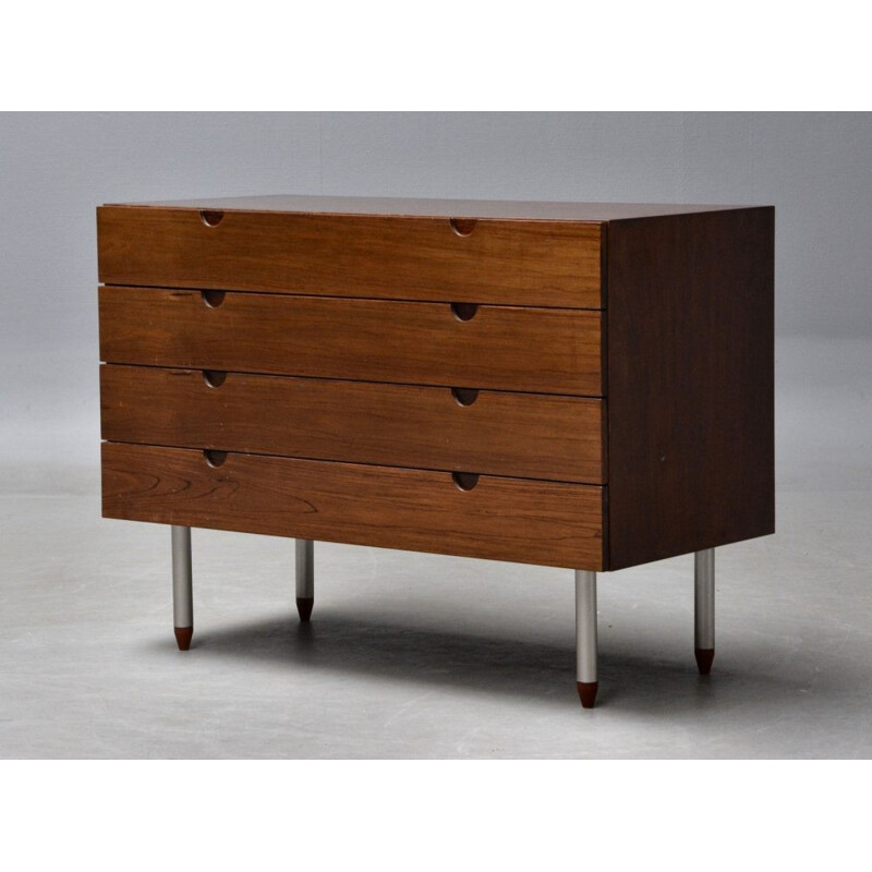Vintage mahogany chest of drawers with four drawers - 1960s