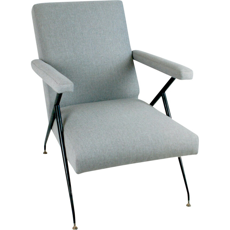 Fauteuil vintage italien gris ajustable - 1950