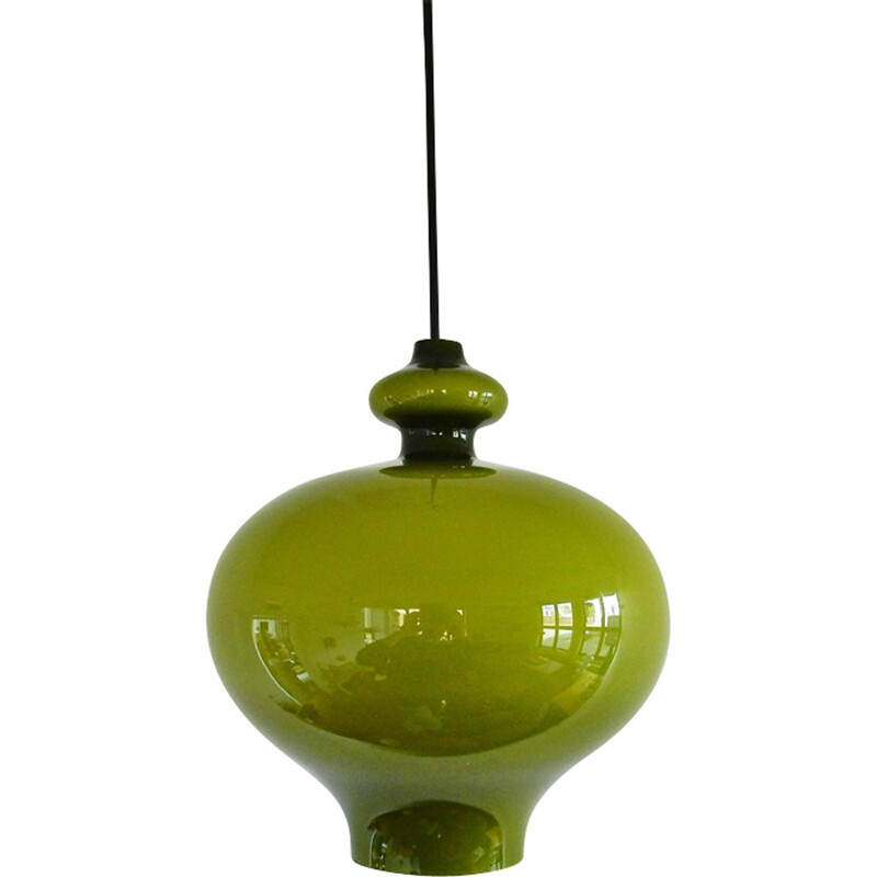 Vintage Green glass pendant lamp by Hans Agne Jakobsson for Markaryd, Sweden - 1960s