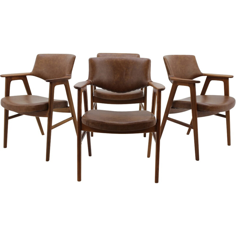 Set of 4 armchairs by Erik Kirkegaard Armchairs for Høng Stolefabrik - 1960s