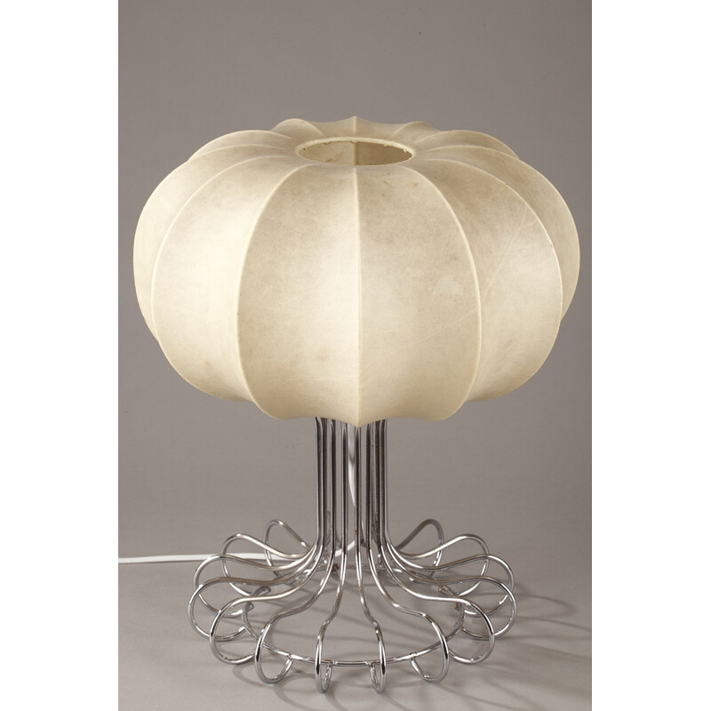 Lampe vintage à poser en métal et membrane, Achille CASTIGLIONI - 1970