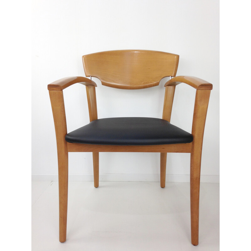 Suite de 6 fauteuils en bois design - 1980