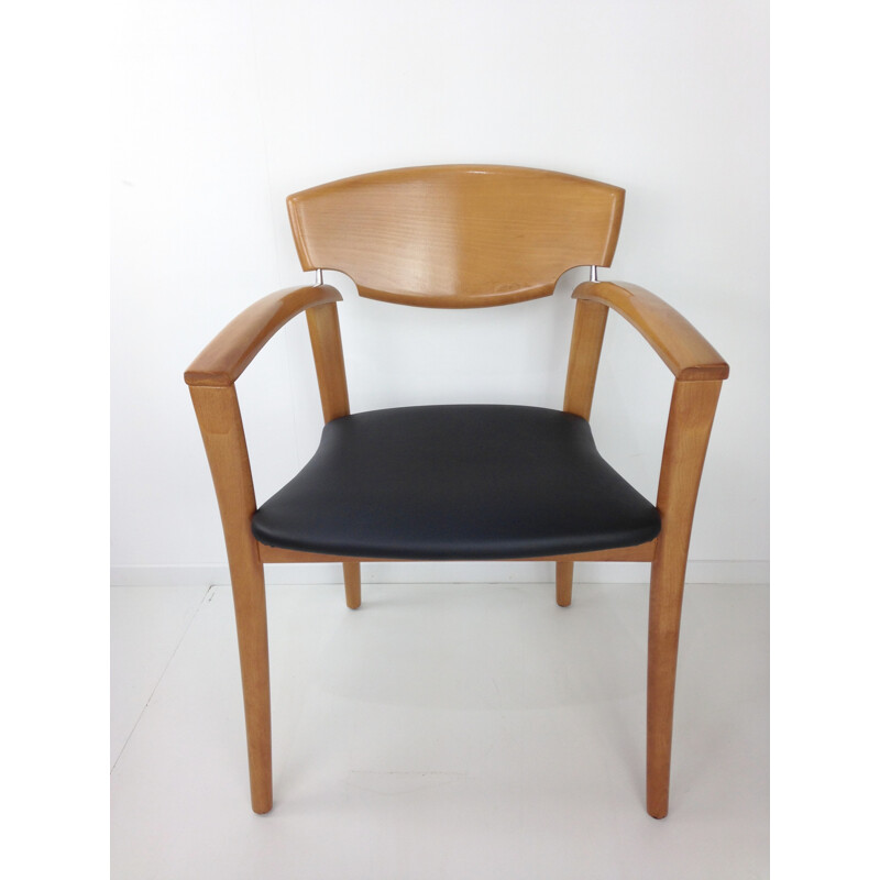 Vintage set of 6 wooden armchairs - 1980s