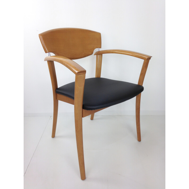 Vintage set of 6 wooden armchairs - 1980s