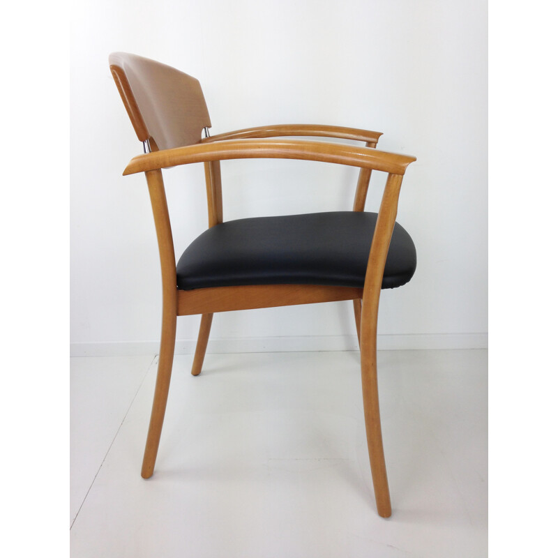 Vintage set of 6 wooden armchairs - 1980s