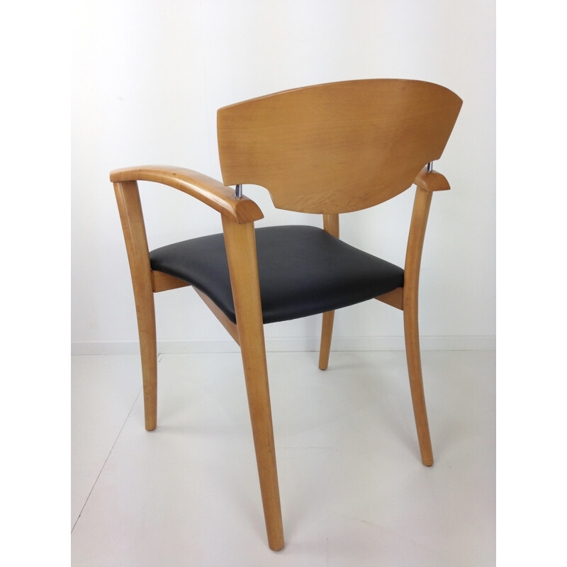 Suite de 6 fauteuils en bois design - 1980