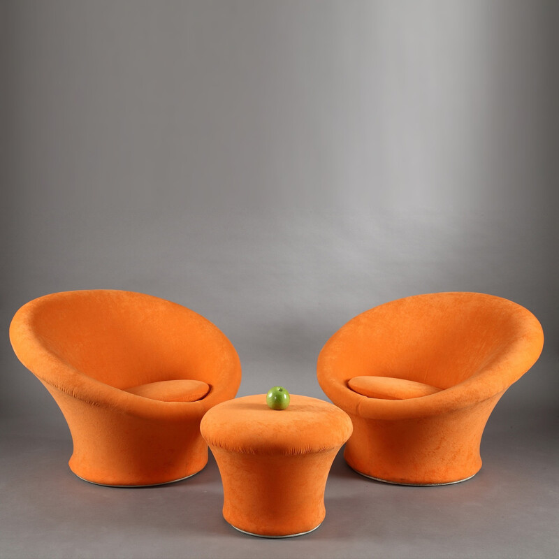  Orange mushroom set, Pierre PAULIN - 1960s