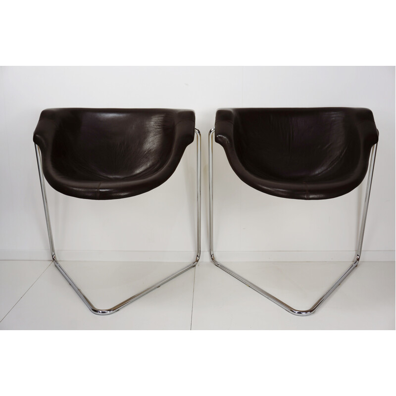 Pair of vintage Steiner chairs by Kwok Hoi Chan - 1960s