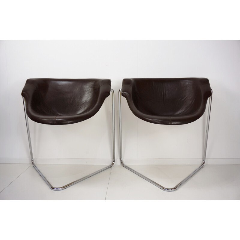 Pair of vintage Steiner chairs by Kwok Hoi Chan - 1960s