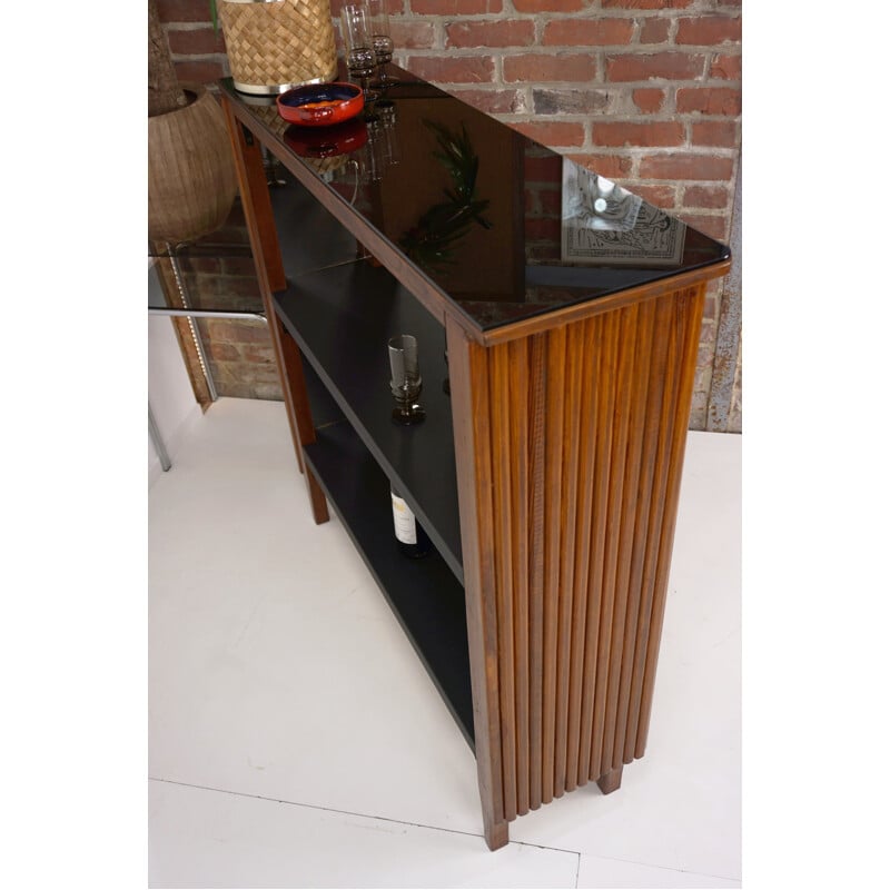 Vintage bar in wood with mirrors - 1960s