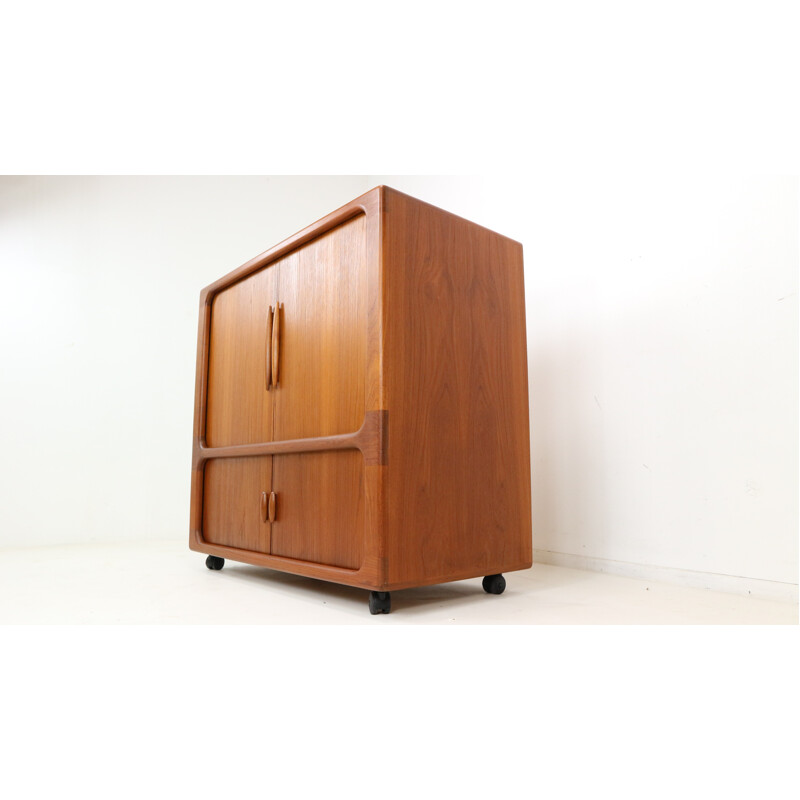 Vintage modern highboard with tambour doors - 1970s