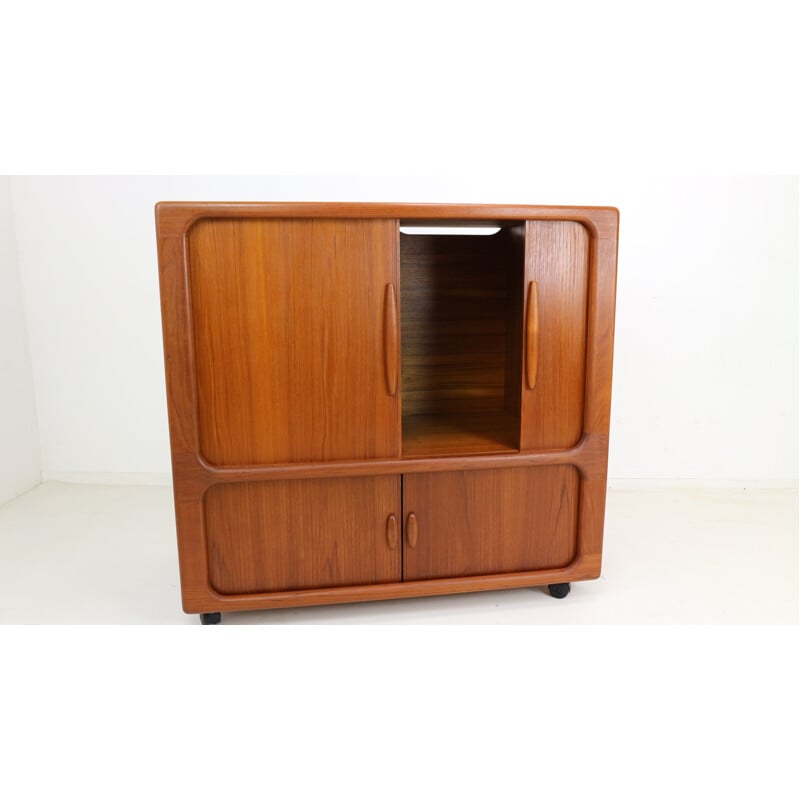 Vintage modern highboard with tambour doors - 1970s