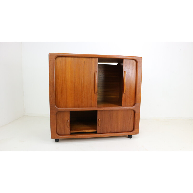 Vintage modern highboard with tambour doors - 1970s