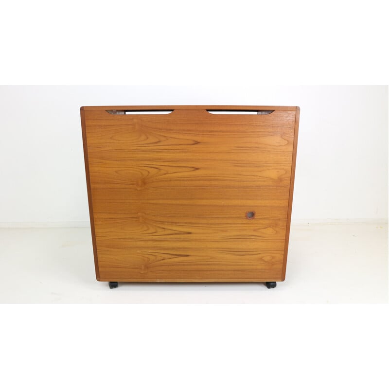 Vintage modern highboard with tambour doors - 1970s