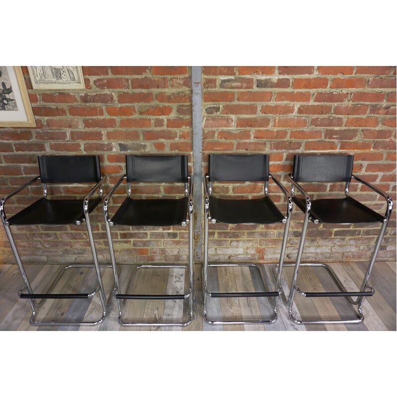 Set of 4 Mart Stam design vintage bar stools - 1960s
