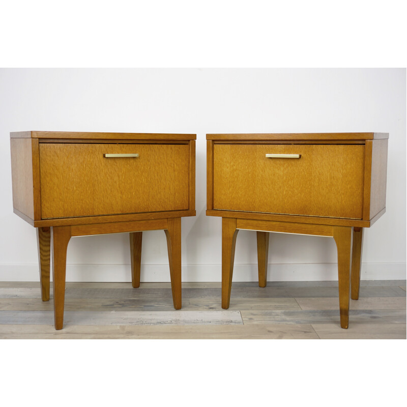 Pair of vintage Bedside Tables in wood - 1950s