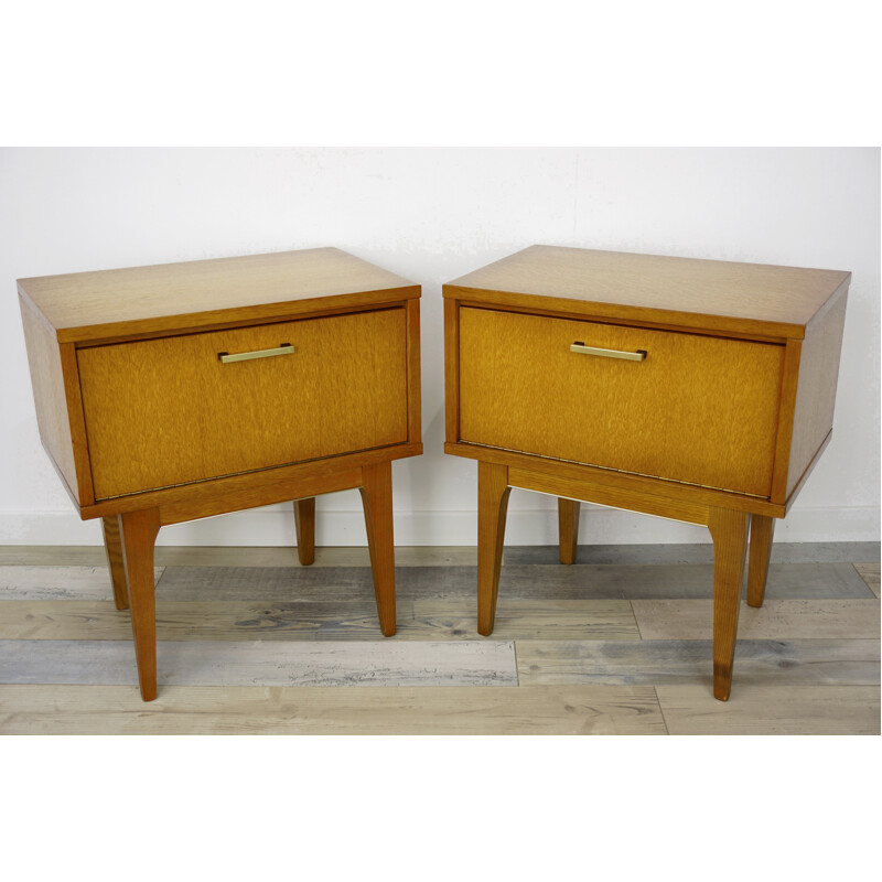 Pair of vintage Bedside Tables in wood - 1950s