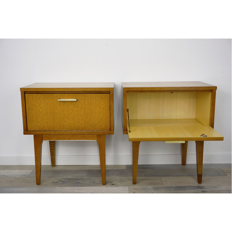Paire de Tables de Chevets vintage en bois - 1950