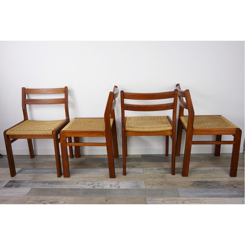 Set of 4 vintage Danish chairs in teak by Jorgen Henrik Moller - 1960s