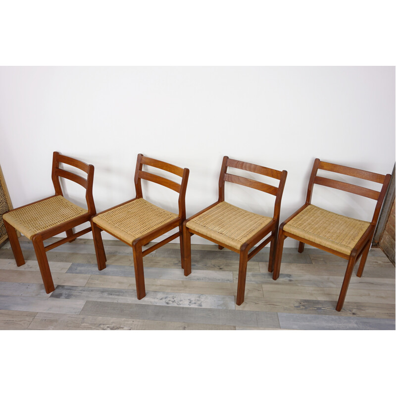 Suite de 4 chaises danoises vintage en teck de Jorgen Henrik Moller - 1960