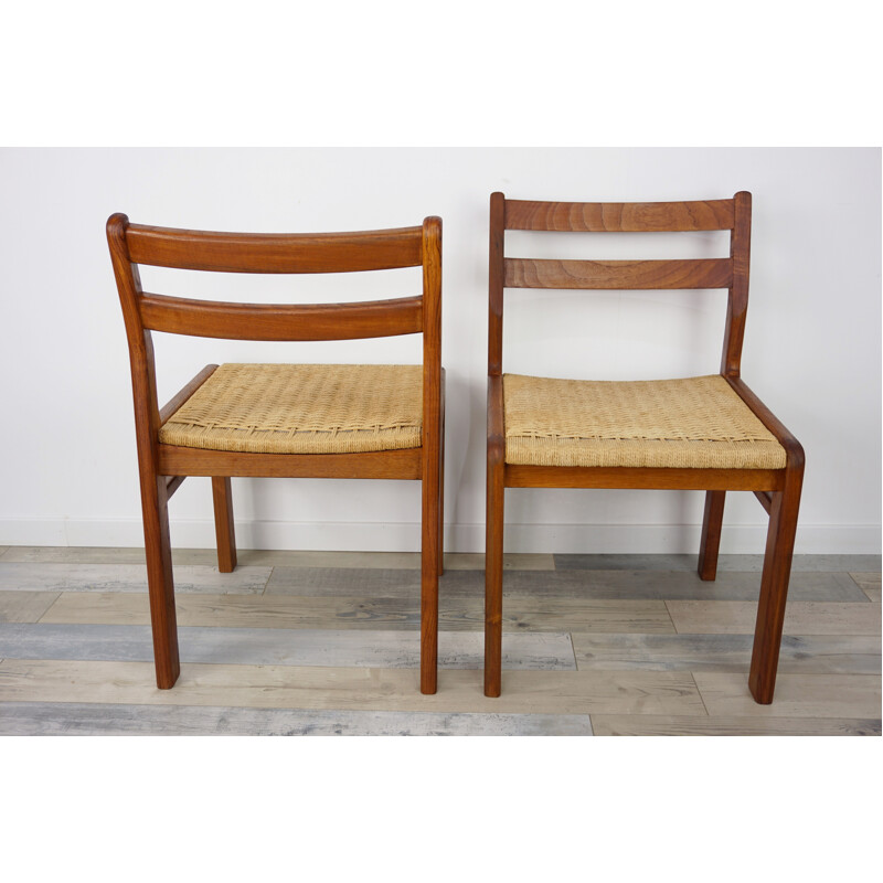 Suite de 4 chaises danoises vintage en teck de Jorgen Henrik Moller - 1960