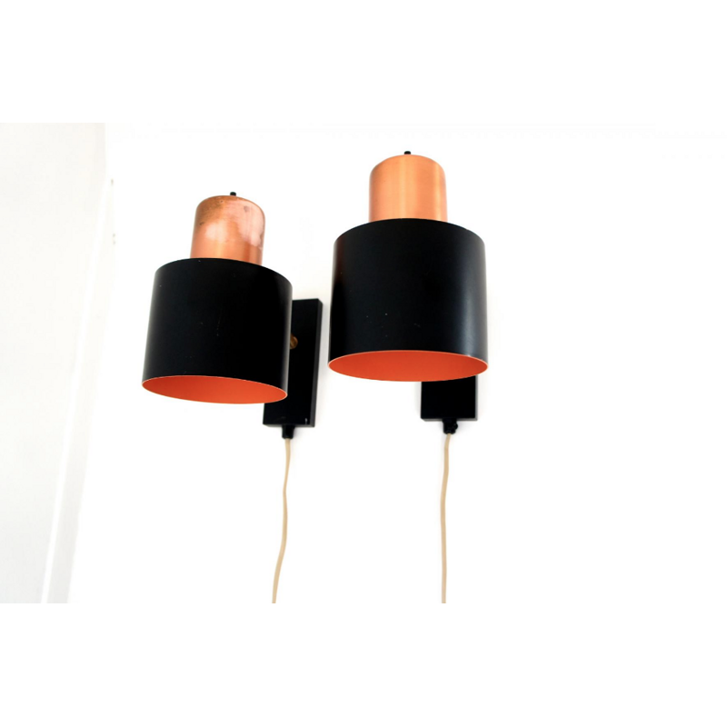 Vintage Alfa wall lamps by Jo Hammerborg for Fog & Mørup - 1960s