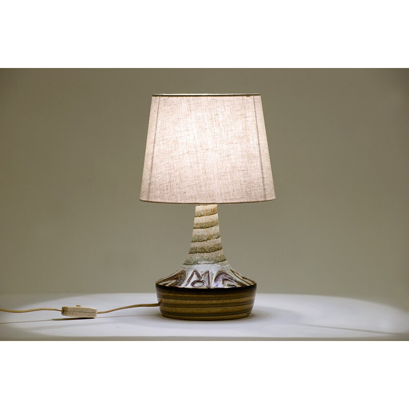 Vintage stoneware table lamp by Noomi Backhausen & Arne Finne - 1960s