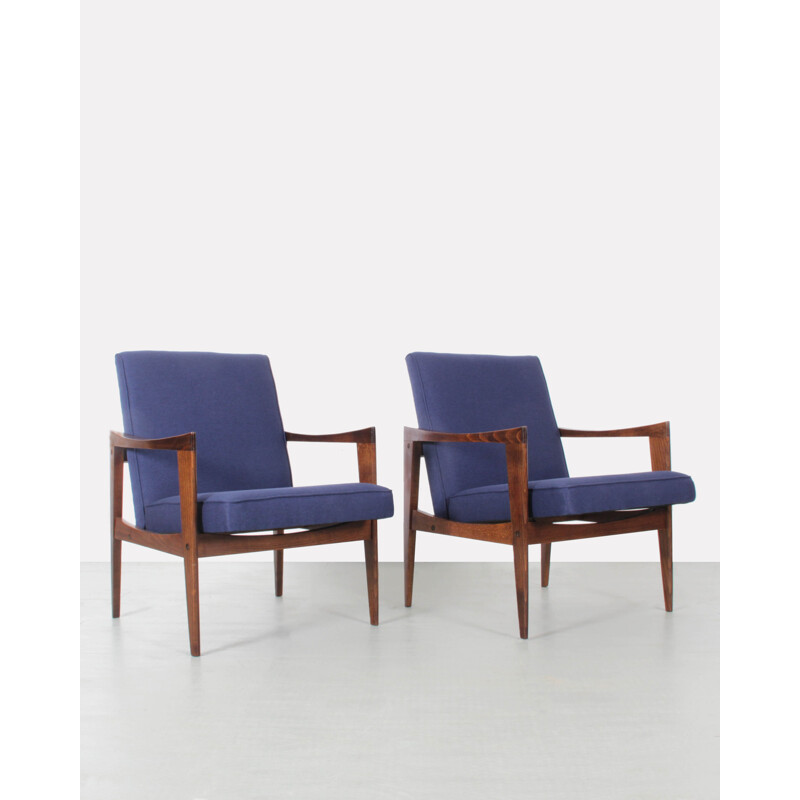 Pair of Polish armchairs by Czeslaw Knothe - 1960s