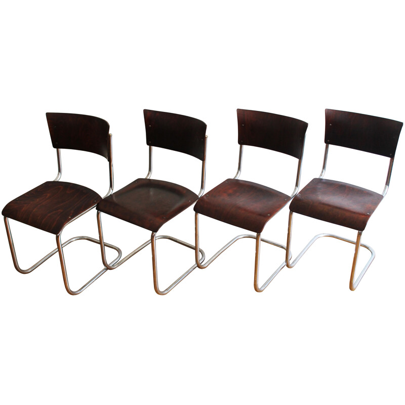 Set of four vintage S10 chairs by the Slezak Company - 1930s