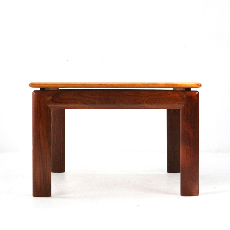 Vintage square teak coffee table - 1970s