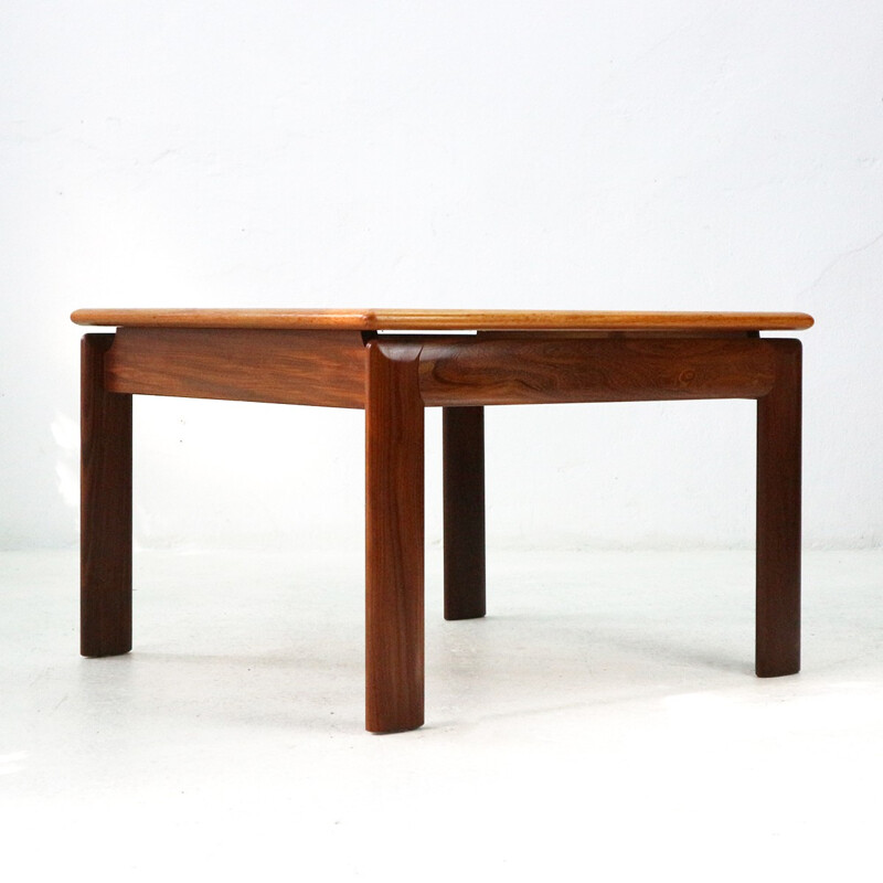 Vintage square teak coffee table - 1970s