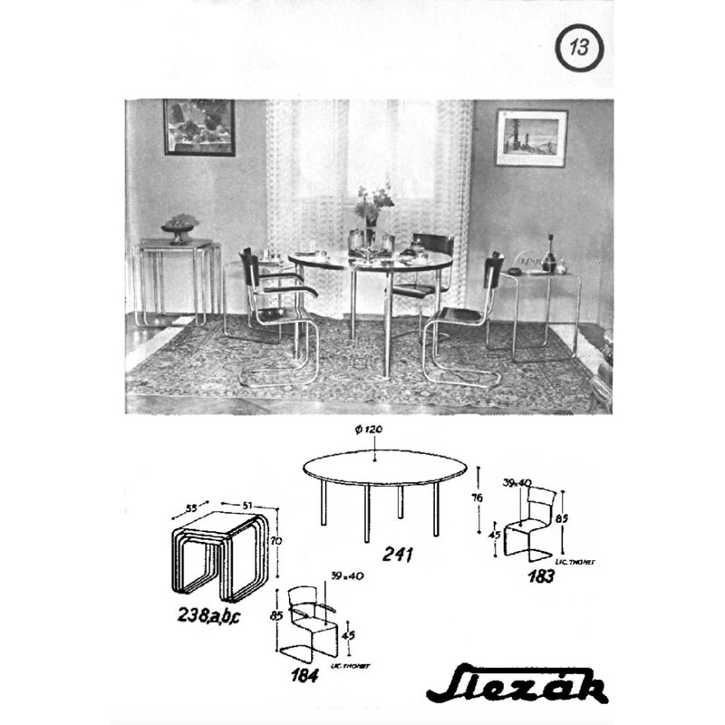Suite de quatre chaises vintages S10 par Slezak - 1930