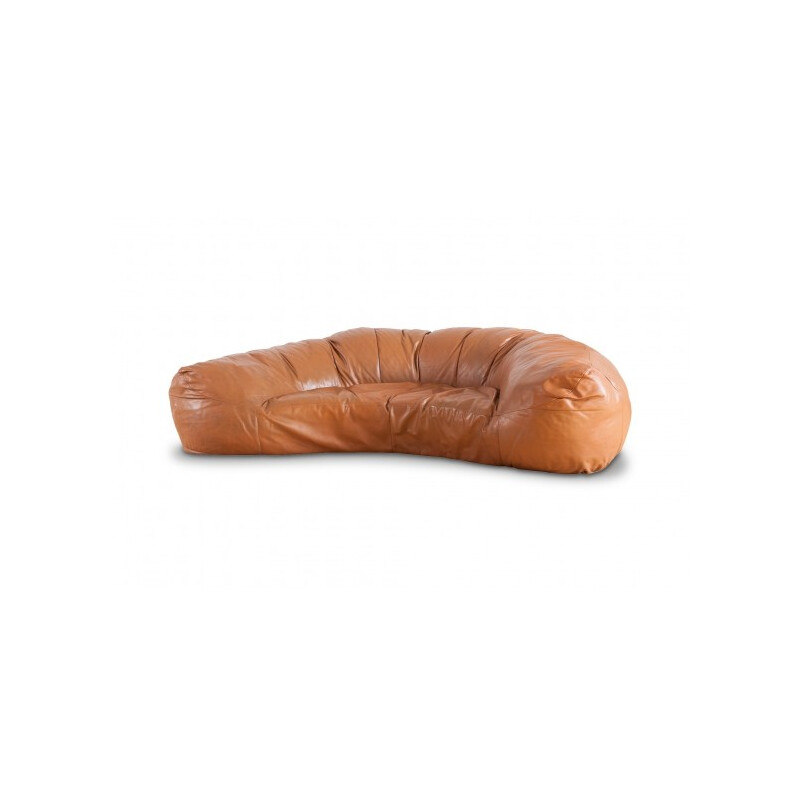 Leather croissant sofa by Raphael Raffel - 1970s