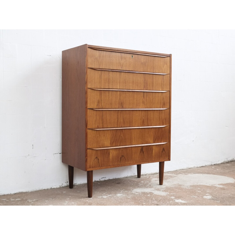 Vintage Danish chest of 6 drawers in teak - 1960s