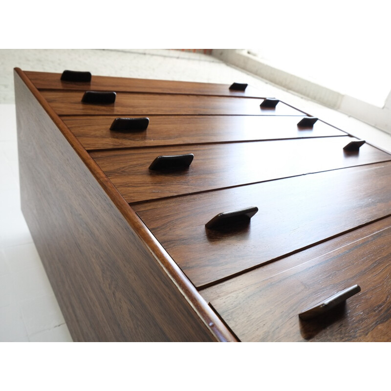 Vintage chest of 6 drawers in rosewood by Poul Volther for Munch Møbler Slagelse - 1960s