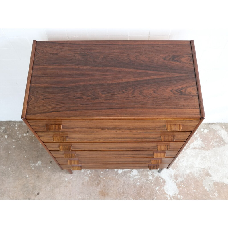 Vintage chest of 6 drawers in rosewood by Poul Volther for Munch Møbler Slagelse - 1960s