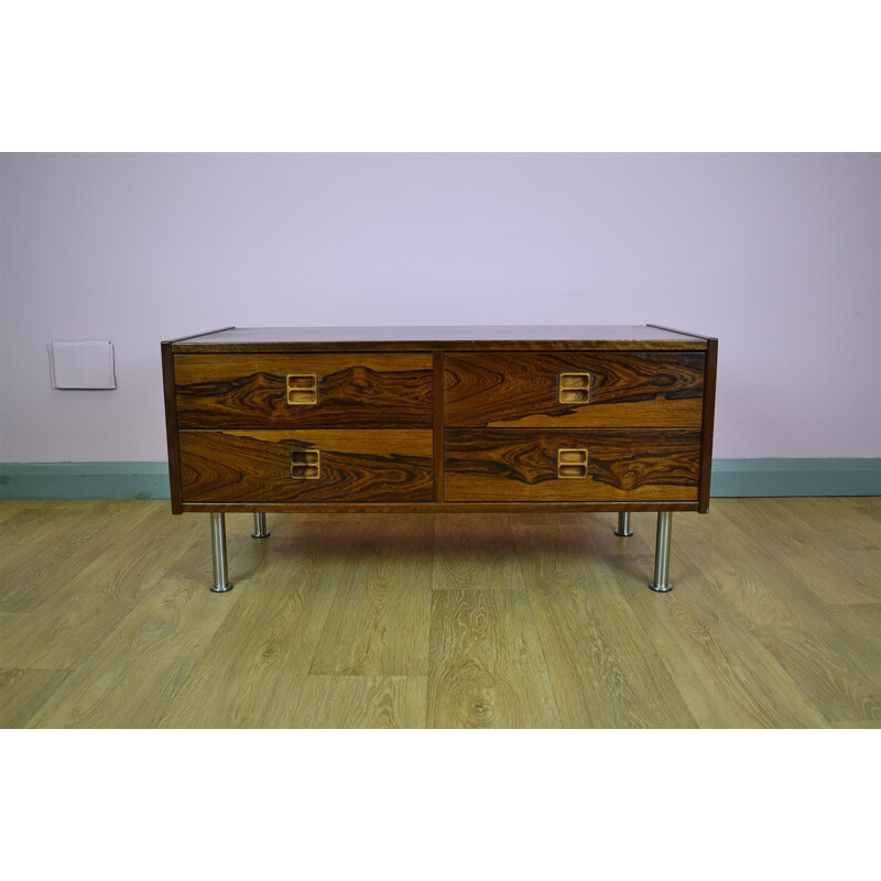 Vintage Retro Danish Rosewood Low Sideboard TV Cabinet Chest - 1970s
