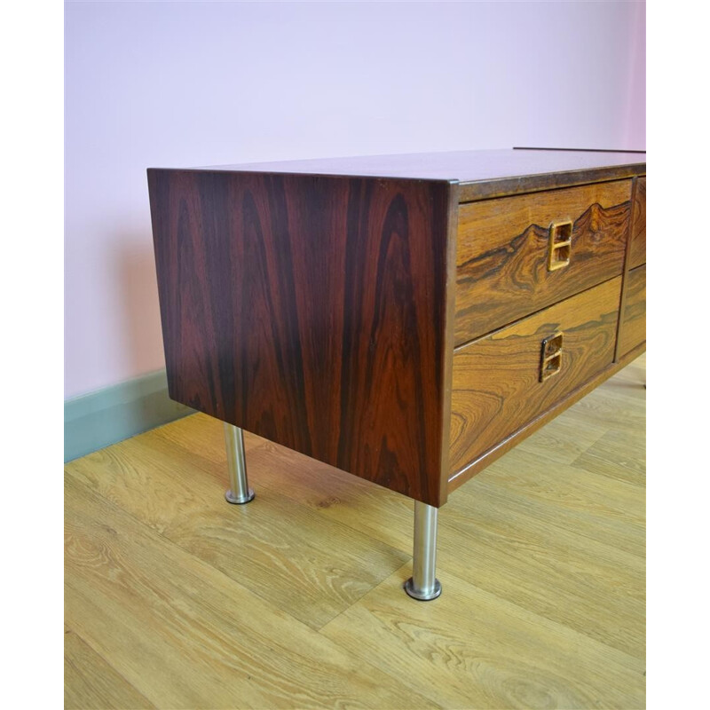 Vintage Retro Danish Rosewood Low Sideboard TV Cabinet Chest - 1970s