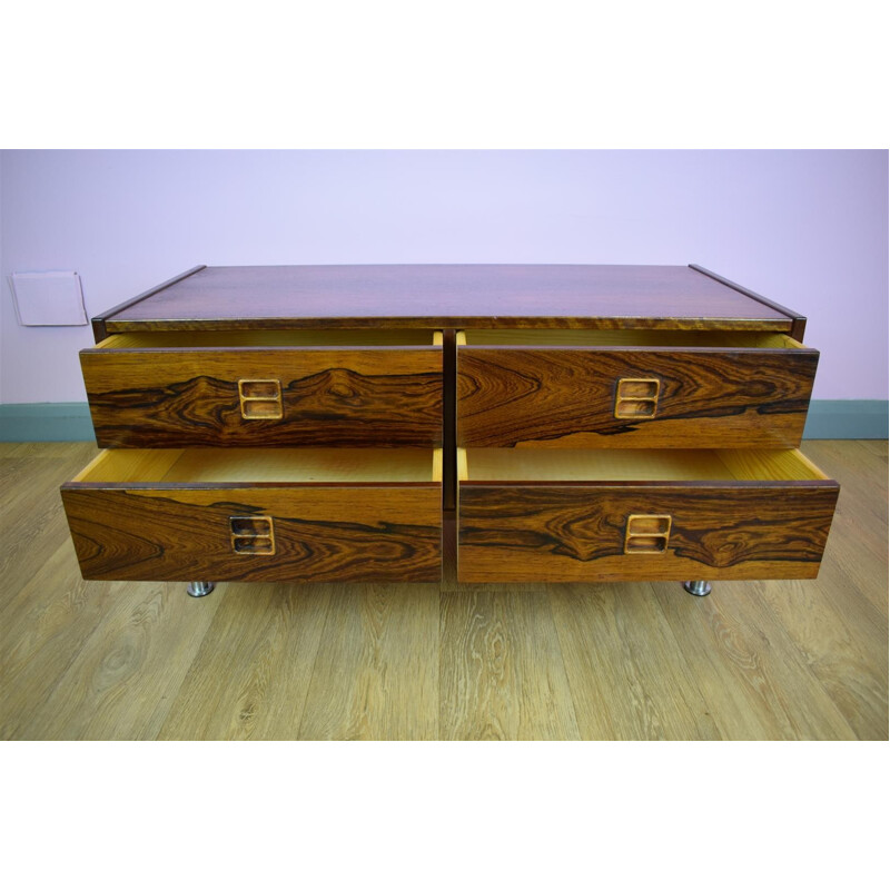 Vintage Retro Danish Rosewood Low Sideboard TV Cabinet Chest - 1970s