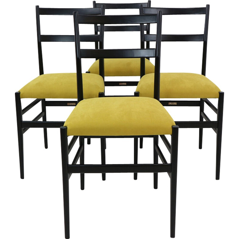 Suite de 4 chaises Leggera vintage par Gio Ponti - 1951