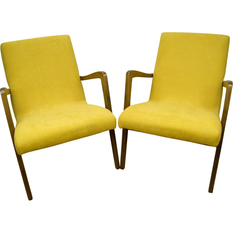 Vintage set of 2 Model 300-138 Armchairs from Bystrzyckie Furniture Factory - 1960s