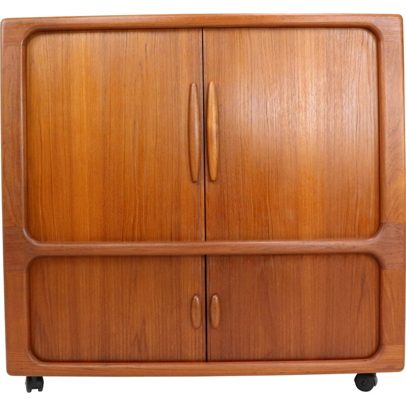 Vintage modern highboard with tambour doors - 1970s