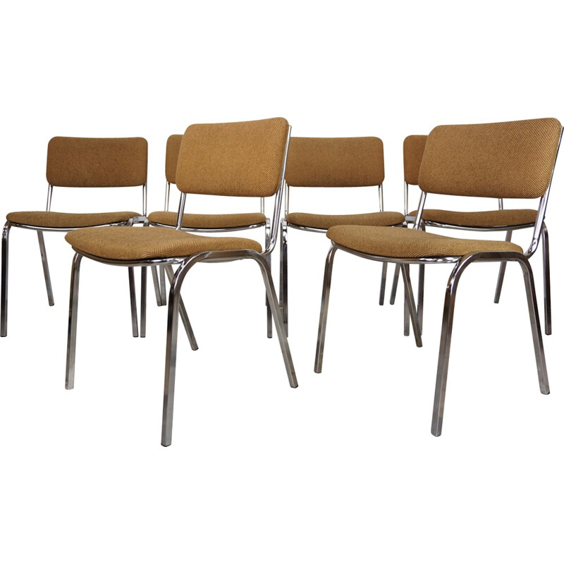 Set of 6 chrome vintage chairs - 1970s