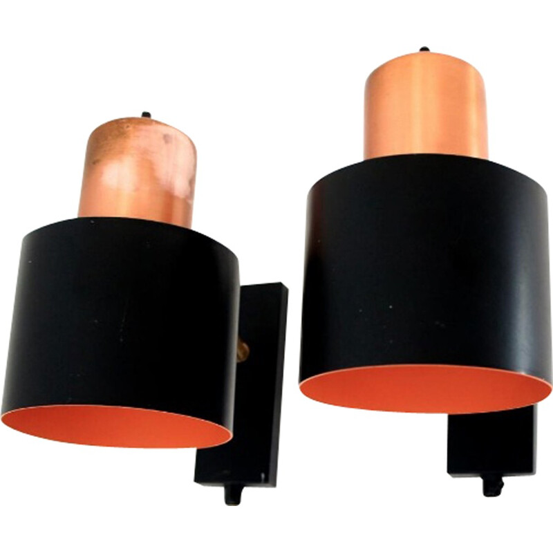 Vintage Alfa wall lamps by Jo Hammerborg for Fog & Mørup - 1960s