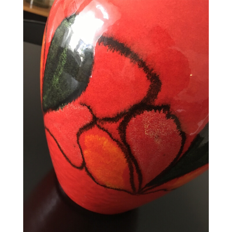 Rote Vintage-Vase, 1960