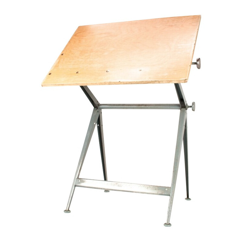 Drafting table in wood and metal, Friso KRAMER and Wim RIETVELD - 1960s