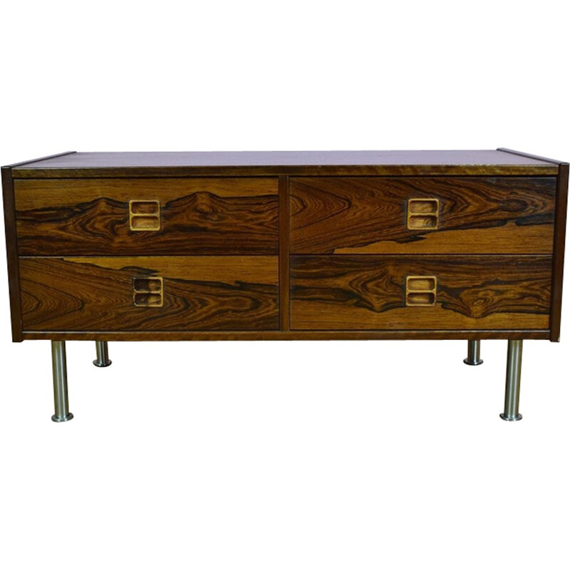 Vintage Retro Danish Rosewood Low Sideboard TV Cabinet Chest - 1970s